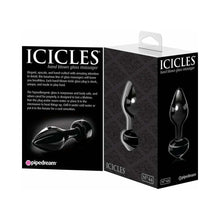 Icicles No. 44 Glass Anal Plug 3.25 in. Black