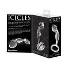 Icicles No. 46 Glass Prostate Massager 3.5 in. Clear