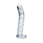 Icicles No. 60 Curved Ribbed 6.5 in. Glass Dildo Clear