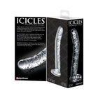 Icicles No. 60 Curved Ribbed 6.5 in. Glass Dildo Clear
