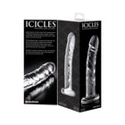 Icicles No. 62 Curved Realistic 6.5 in. Glass Dildo Clear