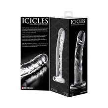 Icicles No. 62 Curved Realistic 6.5 in. Glass Dildo Clear