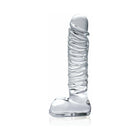 Icicles No. 63 Ribbed Realistic 8.5 in. Glass Dildo Clear