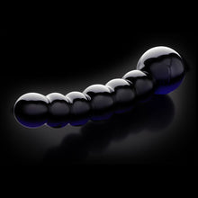 Icicles No. 66 Curved Beaded 4.75 in. Glass Dildo Black