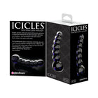 Icicles No. 66 Curved Beaded 4.75 in. Glass Dildo Black