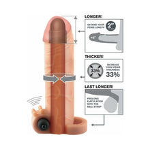 Fantasy X-tensions Vibrating Real Feel 2 in. Extension With Ball Strap Beige