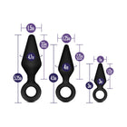 Luxe Night Rimmer 3-Piece Silicone Anal Plug Kit Black