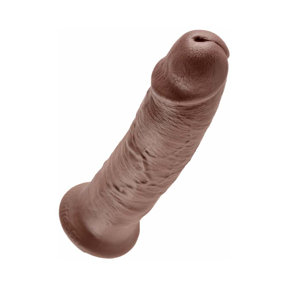 King Cock 10 in. Cock Realistic Dildo With Suction Cup Brown