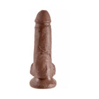 King Cock 7 in. Cock With Balls Realistic Suction Cup Dildo Brown