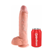 King Cock 10 in. Cock With Balls Realistic Suction Cup Dildo Beige