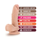 X5 Plus Realistic 5 in. Posable Dildo with Balls Beige