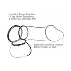 Fantasy C-Ringz Silicone 3-Ring Stamina Set Black