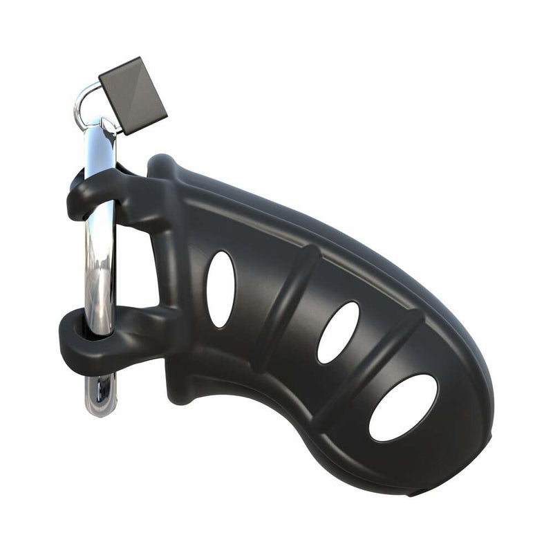 Fantasy C-Ringz Hardcore Silicone Cock Blocker Locking Chastity Cage Black