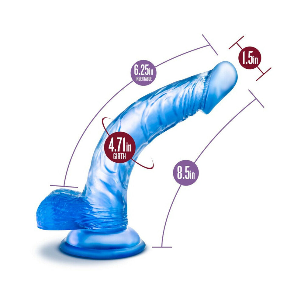 B Yours Sweet ''n Hard 7 Realistic 8.5 in. Dildo with Balls Blue