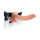 Fetish Fantasy Series 9 in. Vibrating Hollow Strap-On with Balls Beige/Black