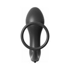 Anal Fantasy Collection Silicone Ass-Gasm Vibrating Cockring & Plug Black