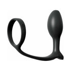 Anal Fantasy Collection Silicone Ass-Gasm Cock Ring Beginner''s Plug Black