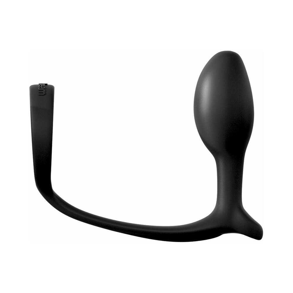 Anal Fantasy Collection Silicone Ass-Gasm Cock Ring Beginner''s Plug Black
