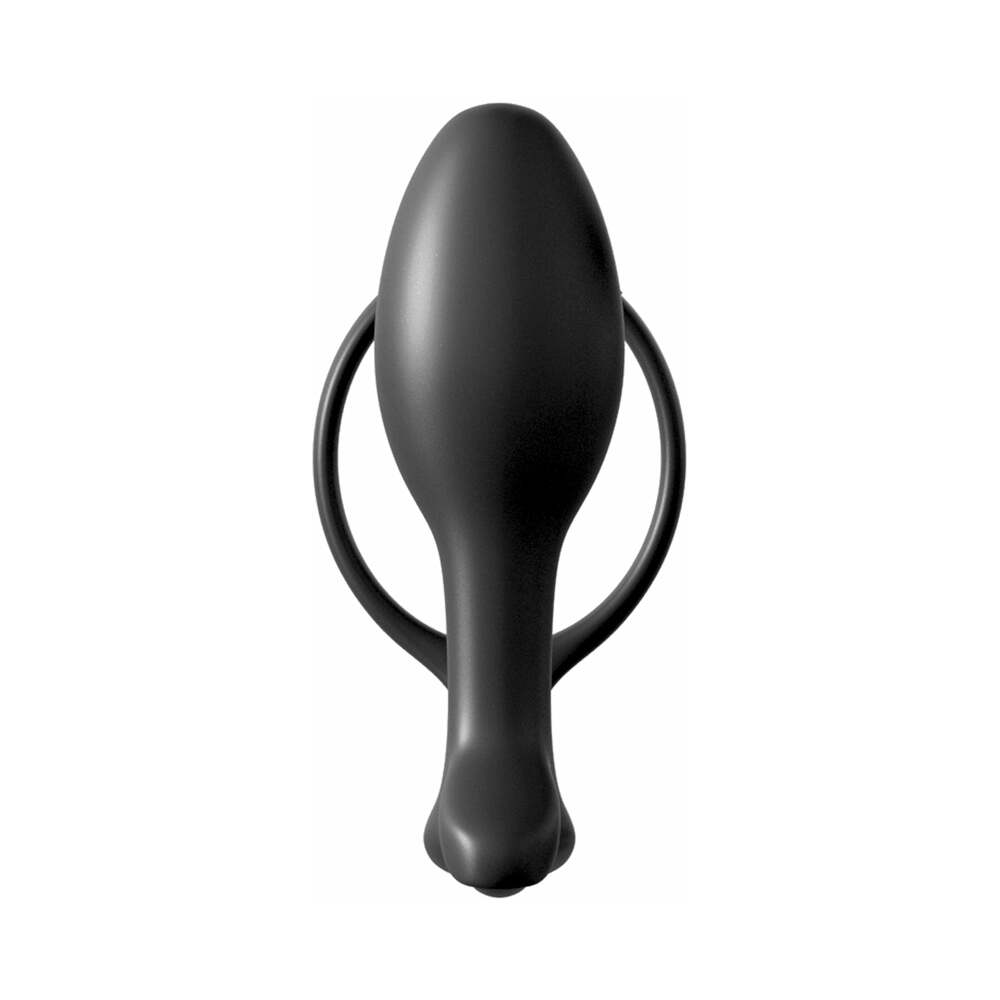 Anal Fantasy Collection Silicone Ass-Gasm Cock Ring Beginner''s Plug Black
