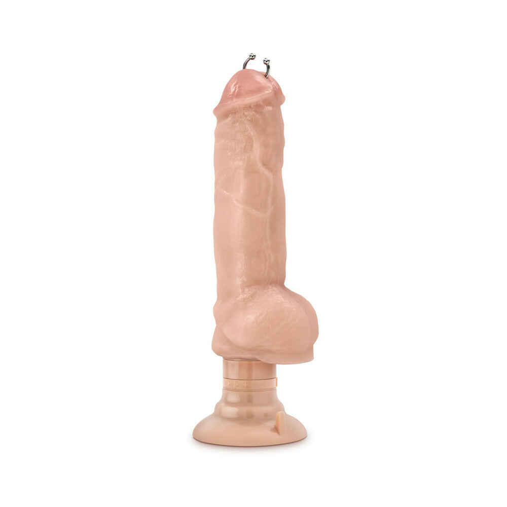 Loverboy Bad Boy Next Door Pierced 11 in. Vibrating Dildo with Balls Beige