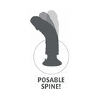 King Cock 7 in. Vibrating Cock With Balls Poseable Suction Cup Dildo Beige