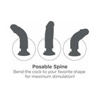 King Cock 7 in. Vibrating Cock With Balls Poseable Suction Cup Dildo Beige