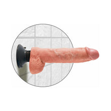 King Cock 10 in. Vibrating Cock With Balls Poseable Suction Cup Dildo Beige