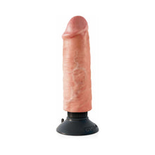 King Cock 6 in. Vibrating Cock Poseable Dildo With Suction Cup Beige