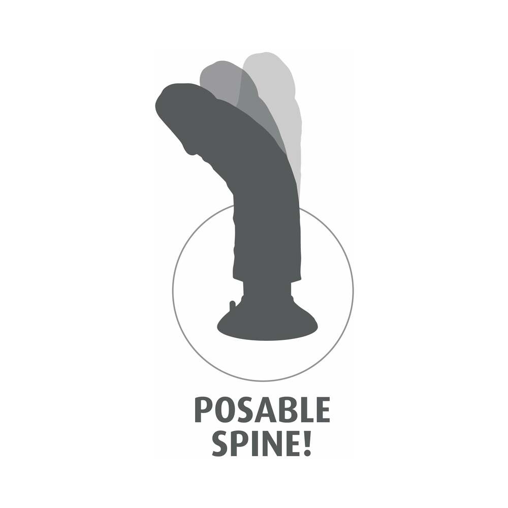 King Cock 6 in. Vibrating Cock Poseable Dildo With Suction Cup Beige