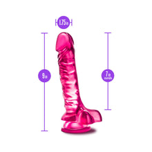 B Yours Basic 8 Realistic 9 in. Dildo with Balls Pink