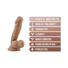 Au Naturel 6.5 in. Posable Dual Density Dildo with Balls Tan