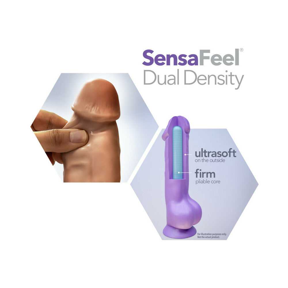 Au Naturel 6.5 in. Posable Dual Density Dildo with Balls Tan