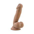 Au Naturel 6.5 in. Posable Dual Density Dildo with Balls Tan