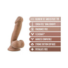 Au Naturel 6.5 in. Posable Dual Density Dildo with Balls Tan