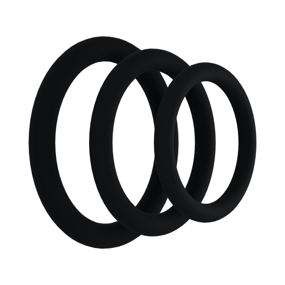 Rock Solid Black Gasket Silicone 3pc Set (.75in,1in,1.25in)