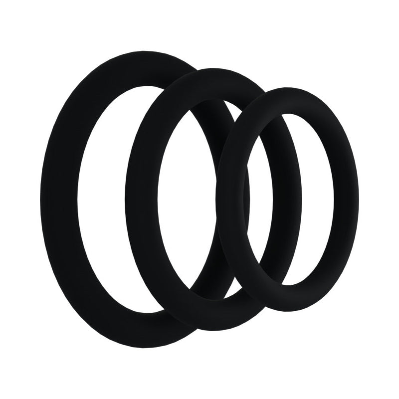 Rock Solid Black Gasket Silicone 3pc Set (.75in,1in,1.25in)