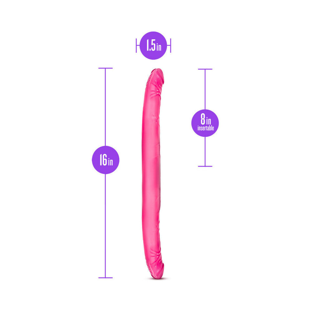B Yours 16 in. Double Dildo Pink