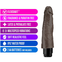 Dr. Skin Cock Vibe 14 Realistic 8 in. Vibrating Dildo Brown