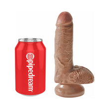 King Cock 7 in. Cock With Balls Realistic Suction Cup Dildo Tan
