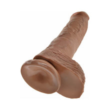 King Cock 10 in. Cock With Balls Realistic Suction Cup Dildo Tan