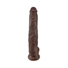 King Cock 14 in. Cock With Balls Realistic Suction Cup Dildo Brown