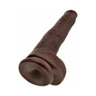 King Cock 14 in. Cock With Balls Realistic Suction Cup Dildo Brown