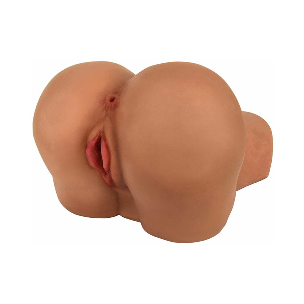 Curve Toys Mistress Perfect Fuck Tia Doggy Style Vibrating Dual Entry Masturbator Tan