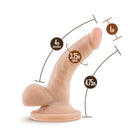 Dr. Skin Mini Realistic 4 in. Dildo with Balls Beige