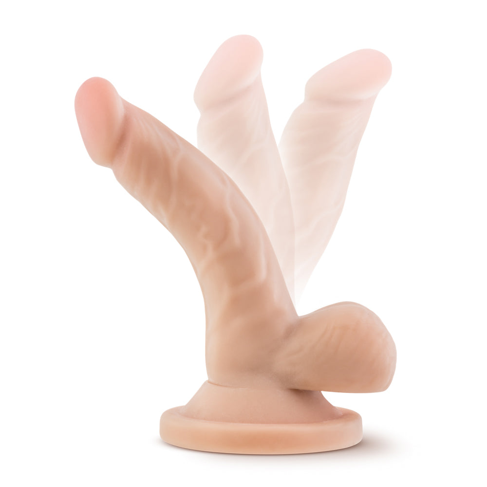 Dr. Skin Mini Cock Realistic 4 in. Dildo with Balls Beige
