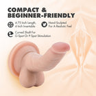 Dr. Skin Mini Cock Realistic 4 in. Dildo with Balls Beige