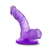 Naturally Yours 4 in. Mini Cock Realistic Dildo with Balls Purple