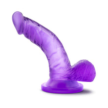 Naturally Yours 4 in. Mini Cock Realistic Dildo with Balls Purple