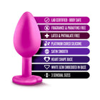 Luxe 3-Piece Bling Plug Training Kit with White Gem Base Pink