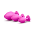 Luxe 3-Piece Bling Plug Training Kit with White Gem Base Pink